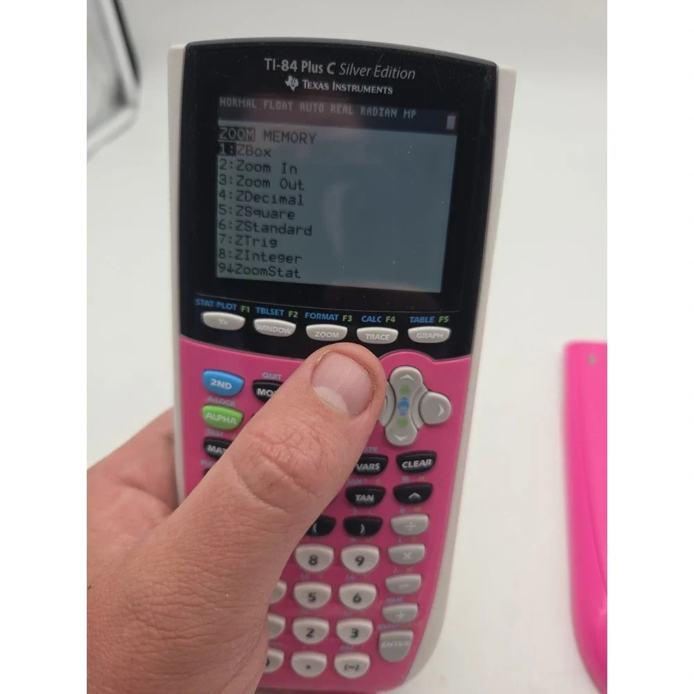 TI-84 Plus C Silver Edition Pink Calculator Tested With cover and Cord - WORKS
